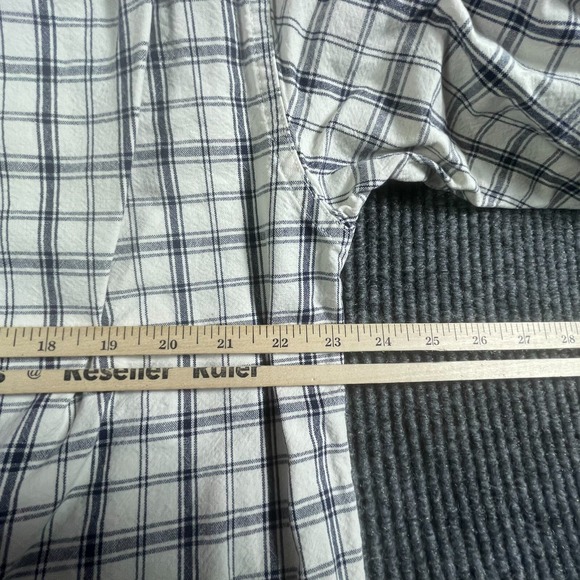 VTG Eddie Bauer Shirt Mens Large White Plaid Button Up Cotton Heavy Durable Work - Picture 13 of 14